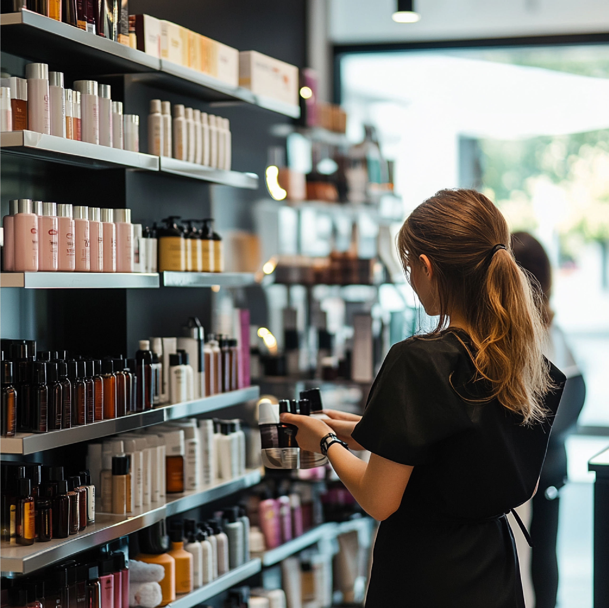 process-selecting-using-professional-hair-care-products-salon-visit