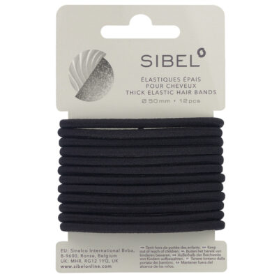 Gomas Elasticas Negras sin Metal 12uni Sibel